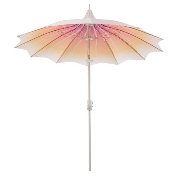 blush pink patio umbrella Decksplore 9 ft. Aluminum Market Patio Umbrella in Gradient Pink with LED  Light Market Umbrella Pagoda Patio Umbrella BSSUB09GD2P1