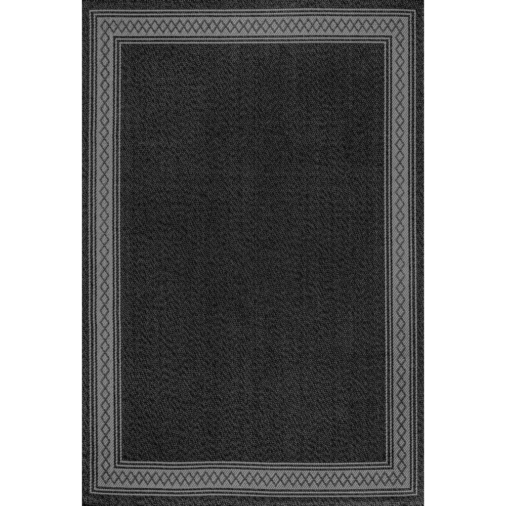 Modern Diamond Geo Black/Gray 8'x10' Reversible Indoor/Outdoor Rug