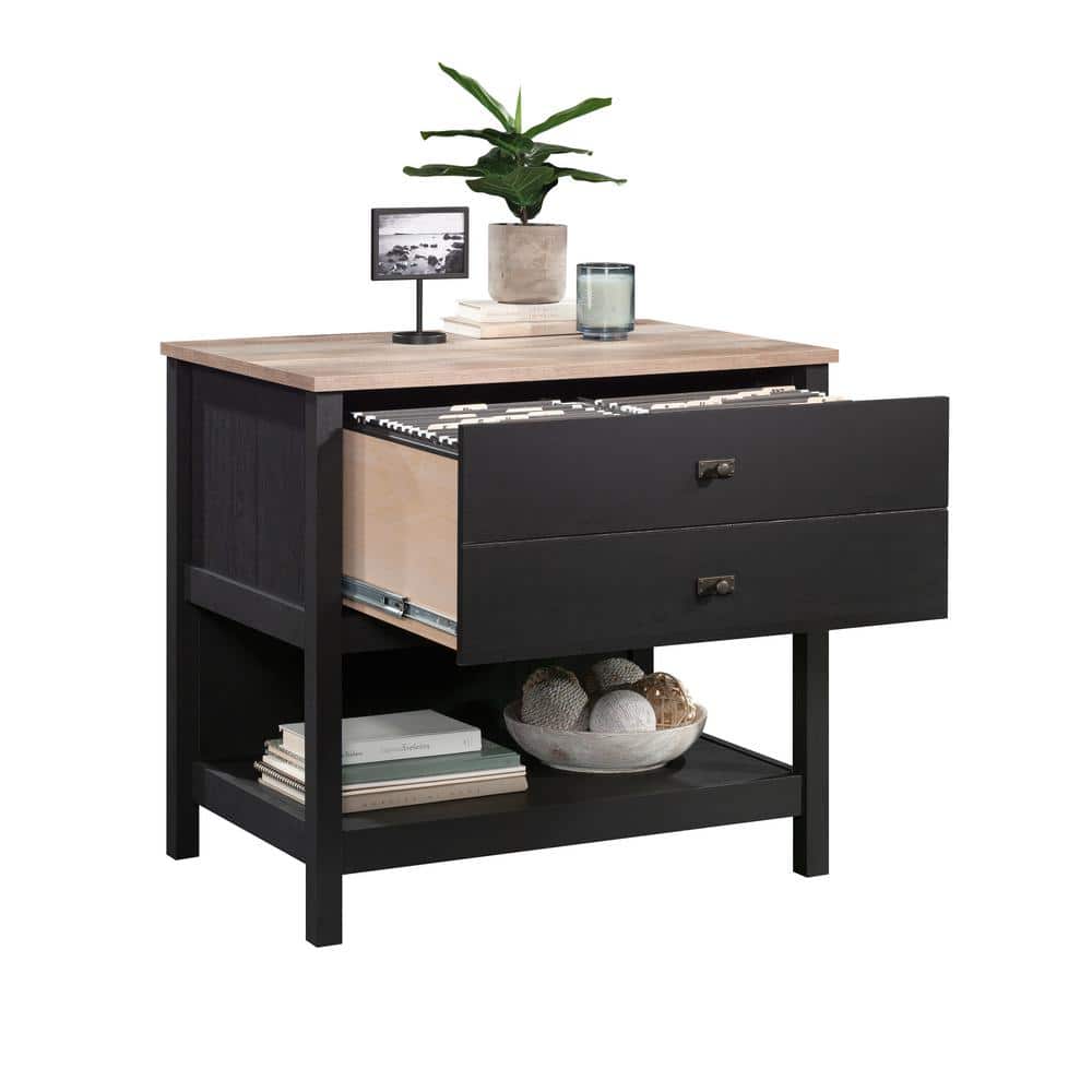Raven Oak 1-Drawer Lateral File Cabinet with Shelf