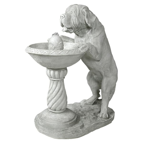Design Toscano 37.5 in. H Saint Bernard Greystone Garden Fountain