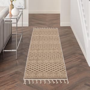 Paxton Mocha 2 ft. x 8 ft. Geometric Contemporary Kitchen Runner Area Rug