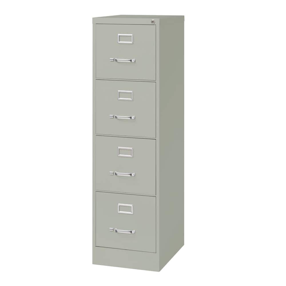 Light Gray Metal 4-Drawer Lockable Vertical File Cabinet