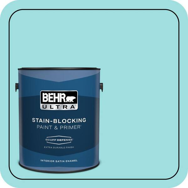 BEHR ULTRA 1 gal. #P460-2 Tropical Waterfall Extra Durable Satin Enamel Interior Paint & Primer