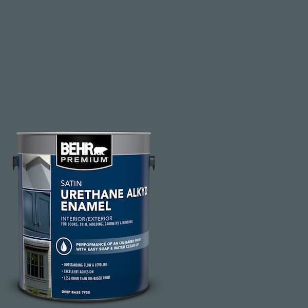 BEHR PREMIUM 1 gal. #740F-6 Marine Magic Urethane Alkyd Satin Enamel Interior/Exterior Paint