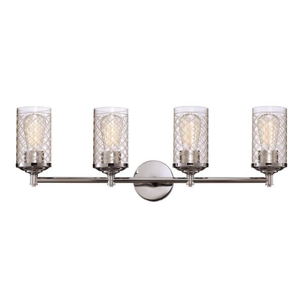 Unbranded Lucille 4-Light Polished Chrome Bath Vanity-Light