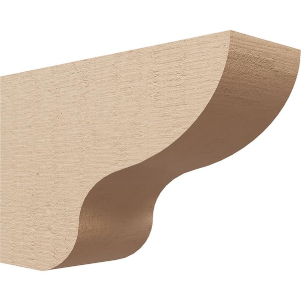 Ekena Millwork 4 in. x 8 in. x 12 in. Series 3 Classic Greensboro Rough Cedar Woodgrain Timberthane Polyurethane Corbel, Primed Tan