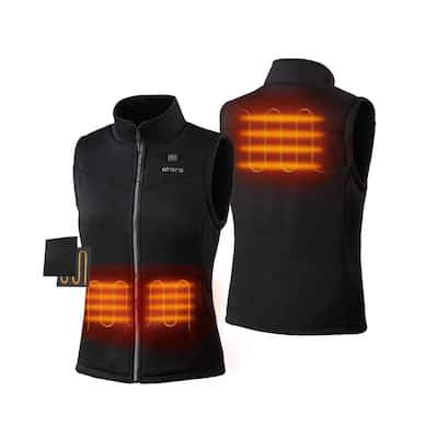 Women's Large Black 7.2-Volt Lithium-Ion Heated Fleece Vest with (1) 5.2Ah Battery and Charger