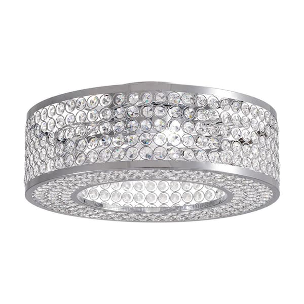 WDETR 20 in. Indoor Clear Crystal Chrome Caged Ceiling Fan with Light and Remote for Bedroom Dining Room