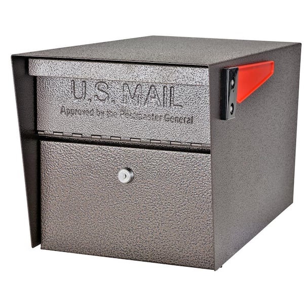 Mail Boss Mail Manager Locking Post-Mount Mailbox with High Security Reinforced Patented Locking System, Bronze