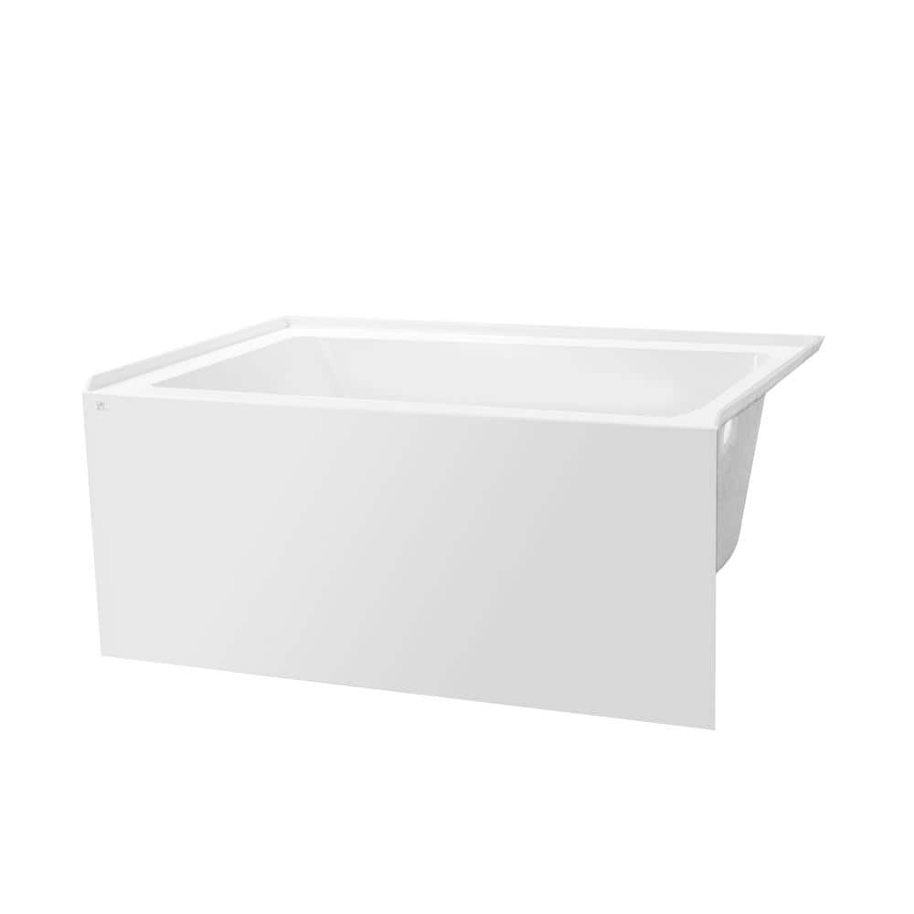 White Acrylic Alcove Skirt Bathtub with Right Drain
