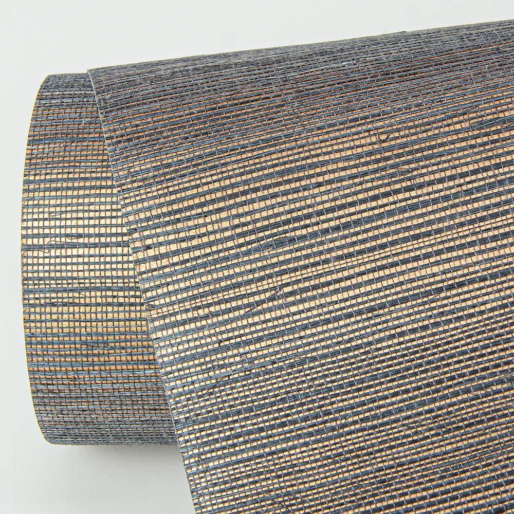 Slate and Bronze Grasscloth Removable Wallpaper Roll