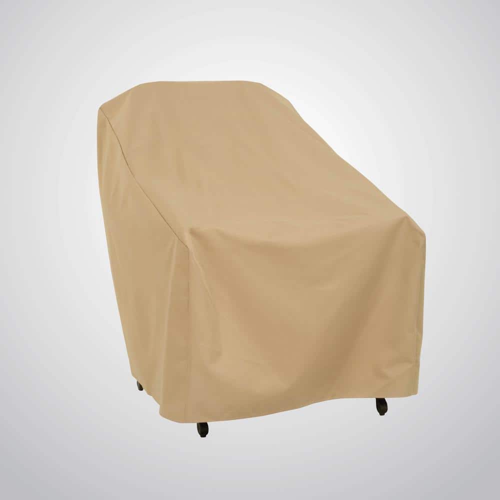 Khaki Weather-Resistant Patio Chair Covers, 27" x 34" x 31", Set of 2