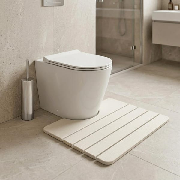 Diatomite Quick-Dry Stone Toilet Contour Mat