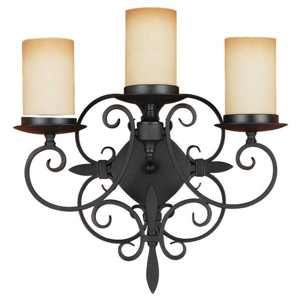 Generation Lighting King's Table 3-Light Black Sconce