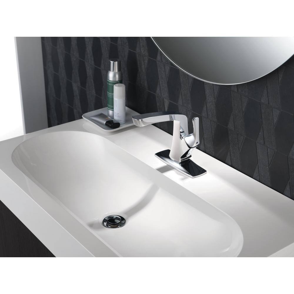 Vesna Polished Chrome Single Handle Mid-Arc Bathroom Faucet