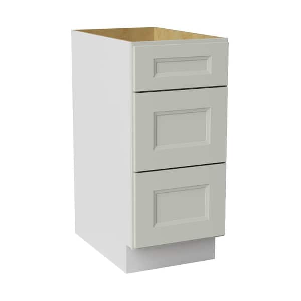 15 in. W x 21 in. D x 34.5 in. H Ready to Assemble Double Shaker Drawer Base Bath Cabinet in Laguna Grey