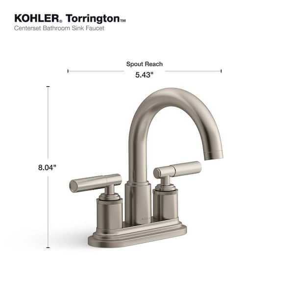 KOHLER Torrington 4 in. Centerset Double Handle Bathroom Faucet in
