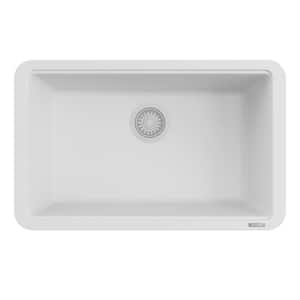 Epi Stage 30 in. Drop-in Undermount Single Bowl White Granite Composite Kitchen Sink