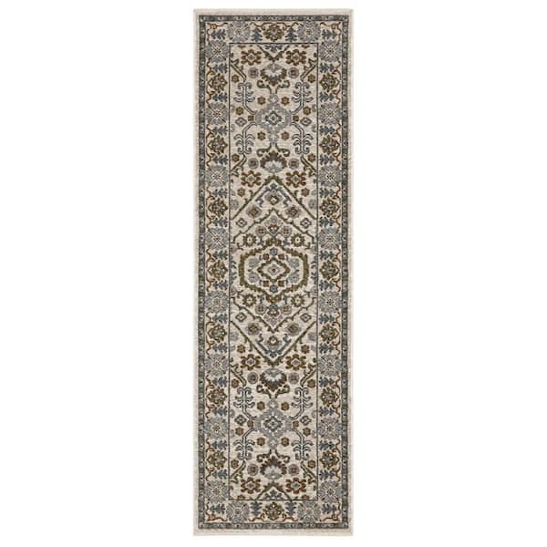 2 ft. x 8 ft. Multi-Colored Floral Washable Runner Area Rug
