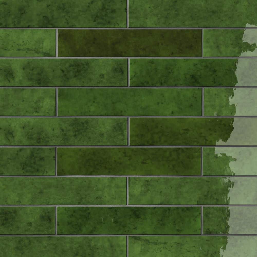 マロンロロミ Merola Tile Menorca Tourmaline 3 in. x 13 in. Ceramic Wall Tile