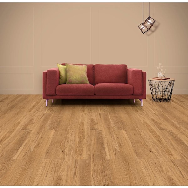 Golden Wheat Oak 20 MIL x 9 in. W x 60 in. L Click Lock Waterproof Luxury Vinyl Plank Flooring (22.4 sq. ft. /case)