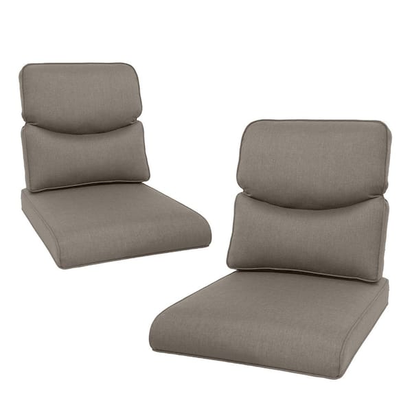 Crescent 22 in. x 25 in. x 4 in. 4-Piece Deep Seating Outdoor Lounge Chair Replacement Cushion Set in Gray