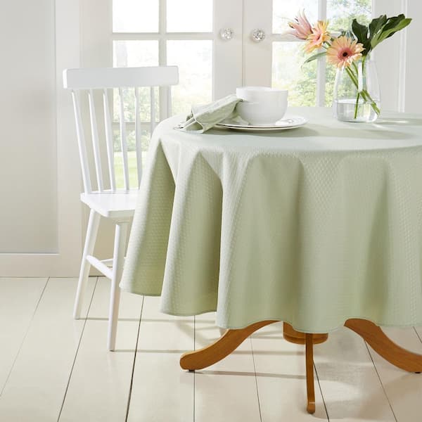 McKenna 70 in. W x 70 in. L Green Solid Polyester Tablecloth