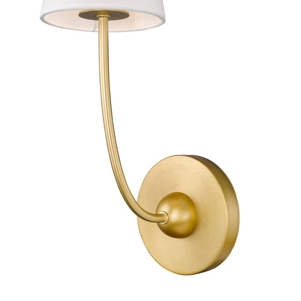 Shannon Brass and White Fabric Shade Wall Sconce