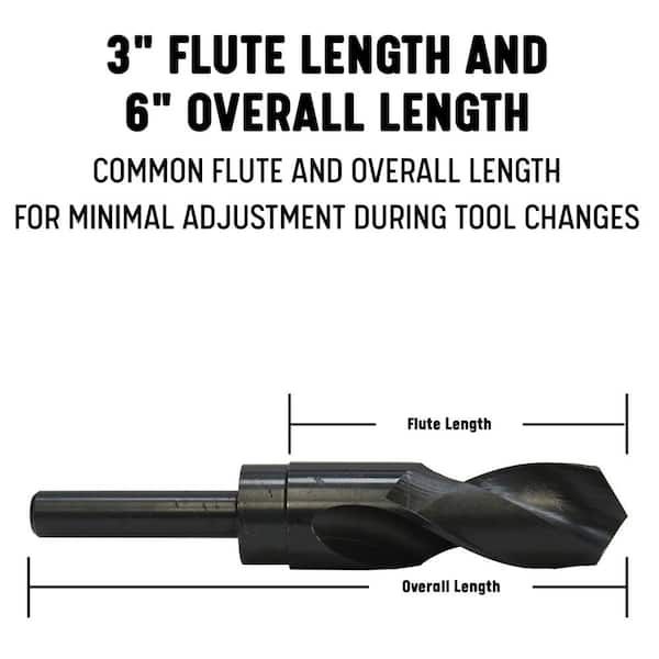 uxcell 14mm Cutting Diameter 1/2 inches Dia Straight Shank HSS Twist Drill Bit Black 