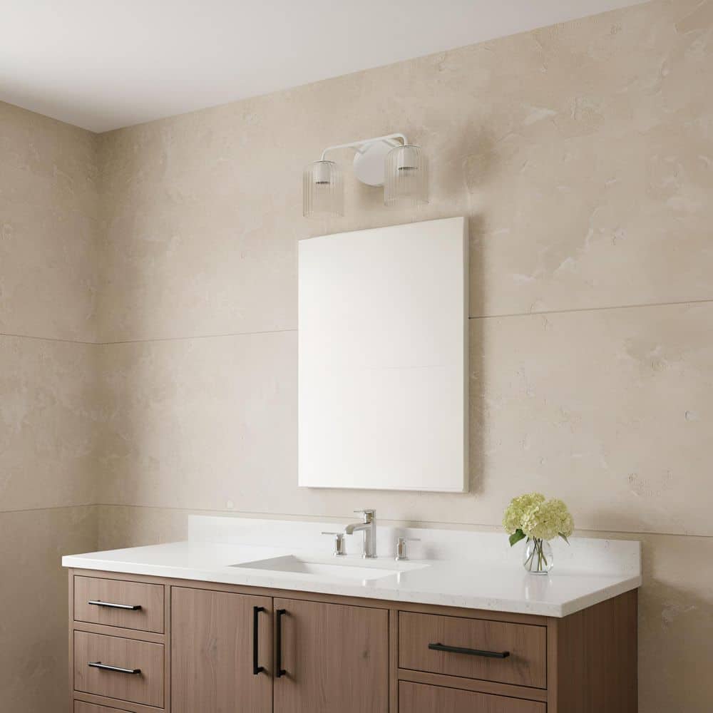 Eisele 14 in. W x 8.5 in. H 2-Light Matte White Dimmable Bathroom Vanity Light with No Bulbs Included price history on PriceWatchPro