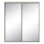 48 in. x 80 1/2 in. Style Lite Brushed Nickel Aluminum Frame Mirrored Interior Sliding Closet Door