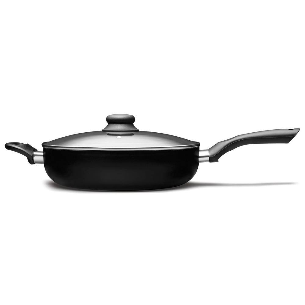 Starfrit 11-Inch Black Nonstick Aluminum Deep Fry Pan with Lid