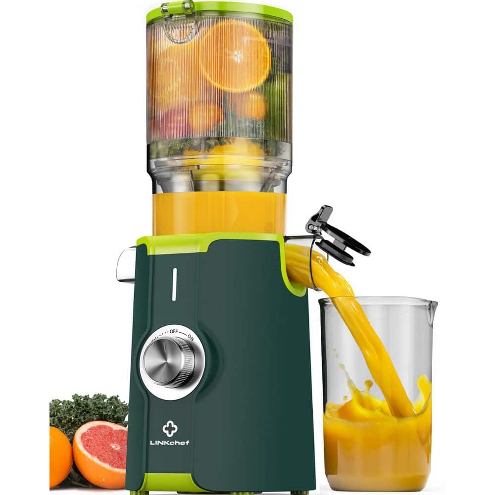 200 W Juicer 42 oz. Green Juicer with 4.35 in. Wide Chute and Pulp Separator