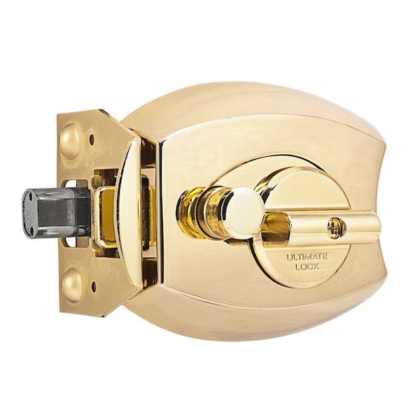 Millennium Lock Polished Brass Single Cylinder Deadbolt Door Locking Ultimate Lock System