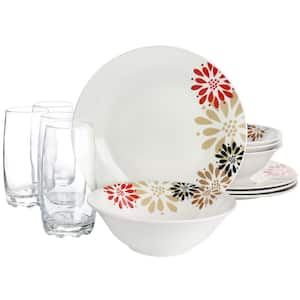 Osaka Blossom Fine Ceramic 12-Piece Dinnerware Combo Set