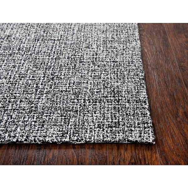 London Collection Black White 100 Wool, Area Rugs Black And White