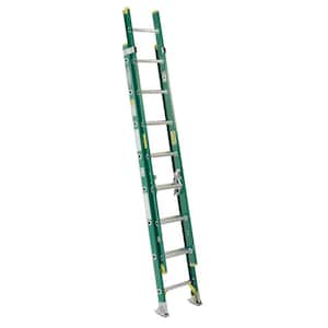 16 ft. Fiberglass Extension Ladder (15 ft. Reach Height) with 225 lb. Load Capacity Type II Duty Rating