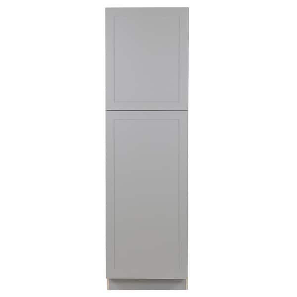 Hampton Bay Cambridge Gray Shaker Assembled Pantry Cabinet with Adjustable Shelves (24 in. W x 24.5 in. D x 84 in. H)