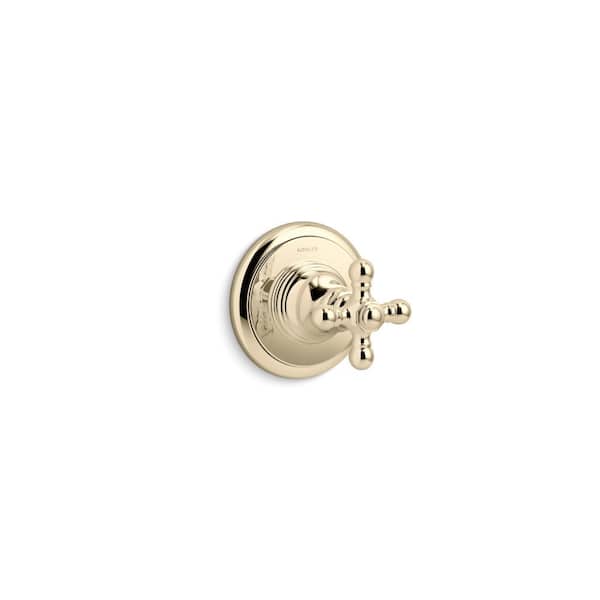 KOHLER Artifacts Mastershower 1-Handle Volume Control Valve Trim with Cross Handle in Vibrant French Gold