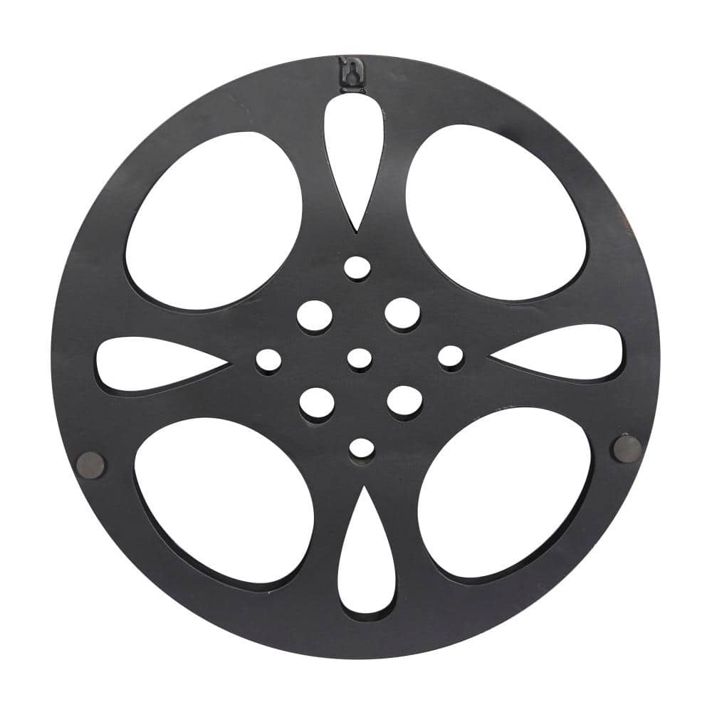 Black and Gray Metal Movie Reel Wall Decor