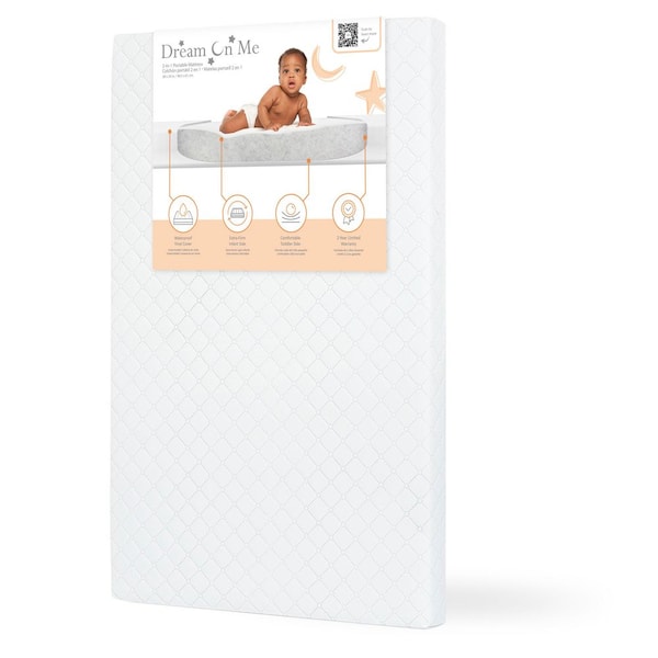 3 in. White Extra Firm Portable Crib Mattress