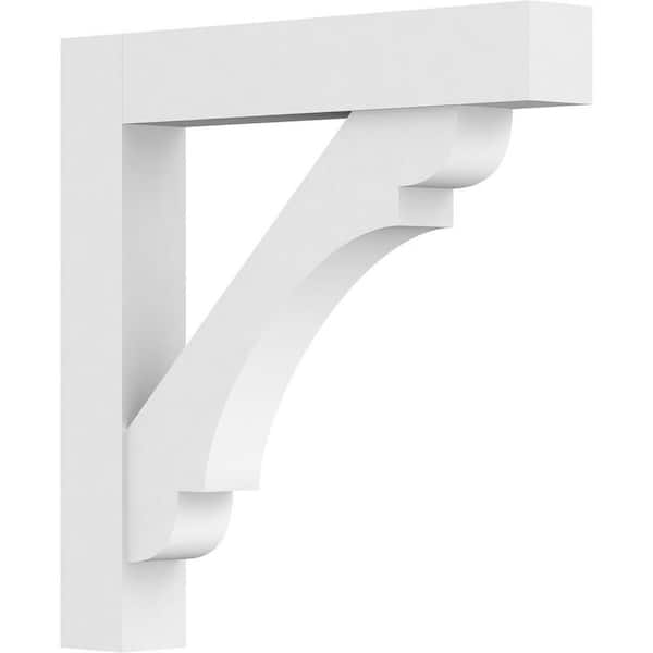 Ekena Millwork Standard Olympic 3 in. W x 24 in. H x 24 in. D Signature Urethane Polyurethane Bracket With Block Ends