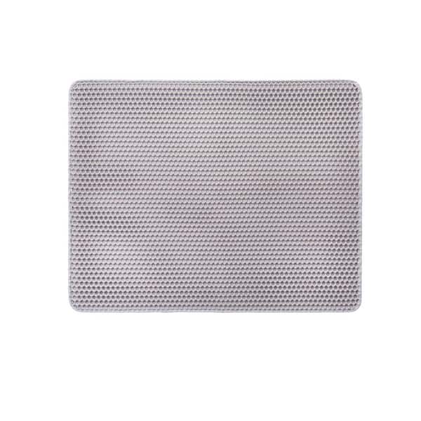 30 x 24 in. Cat Litter Mat, Double-Layer, Non-Slip & Urine-Proof, Honeycomb Design, Washable, Large Mat for Indoor Cats