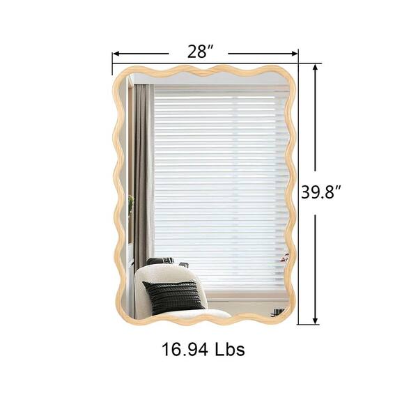 40 in. W x 28 in. H Wavy Rectangle Framed Natural Wood 40 in. W x 28 in. H Wavy Rectangle Framed Natural Wood