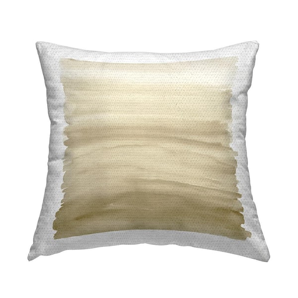 Brushed Beige Gradient Beige Square Outdoor Throw Pillow