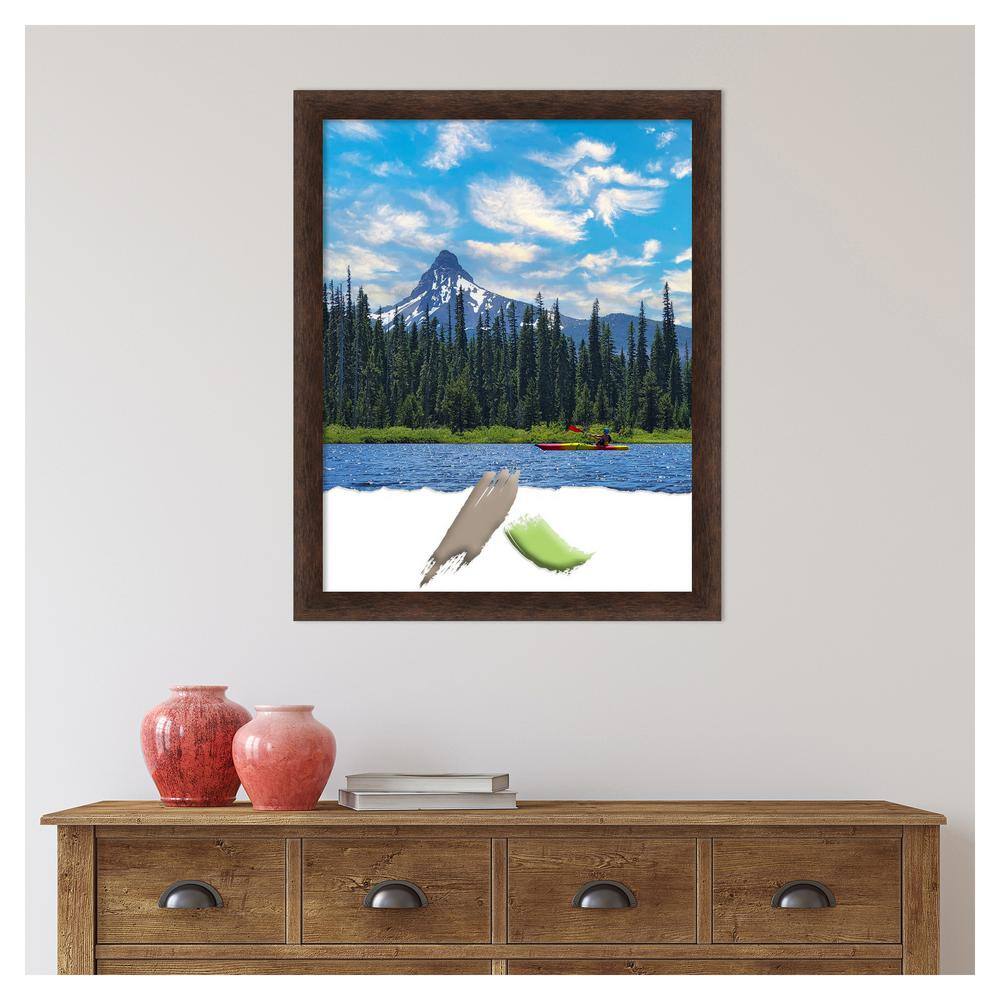 Warm Walnut Narrow Wood Wall Picture Frame 22"x28"