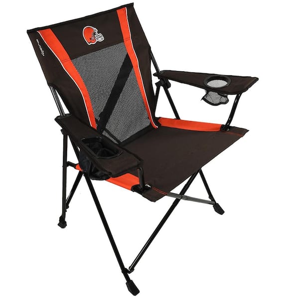 ITOPFOX Premium Pro Football Cleveland Browns Dark Brown and Orange Polyester Camping Chair with Cup Holder