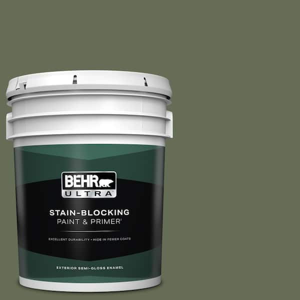 BEHR ULTRA 5 gal. #ECC-38-3 Sea Fern Semi-Gloss Enamel Exterior Paint & Primer