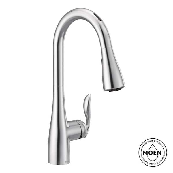 Arbor Single-Handle Smart Touchless Pull Down Sprayer Kitchen Faucet with Voice Control and Power Boost in Chrome
