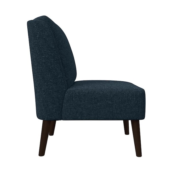 blue tweed accent chair